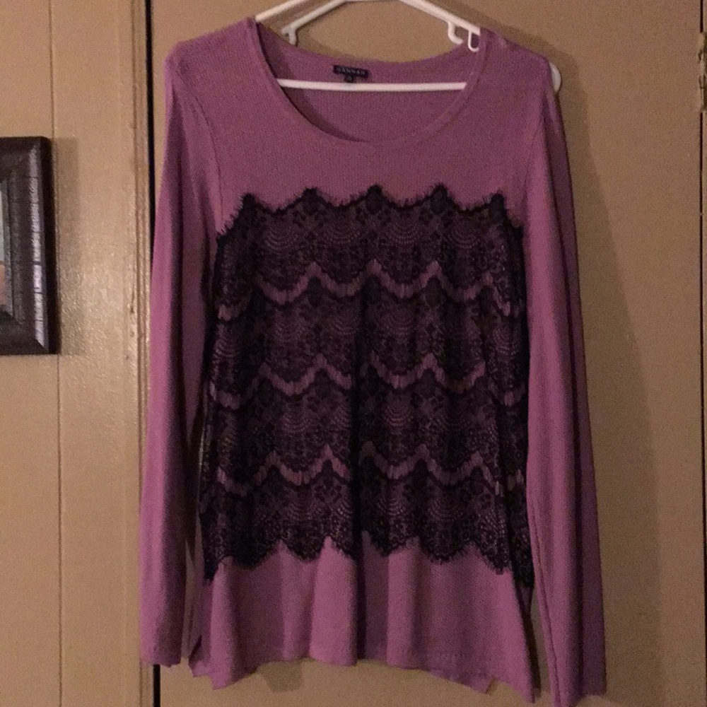 Lavender & Black Lace Hannah Top